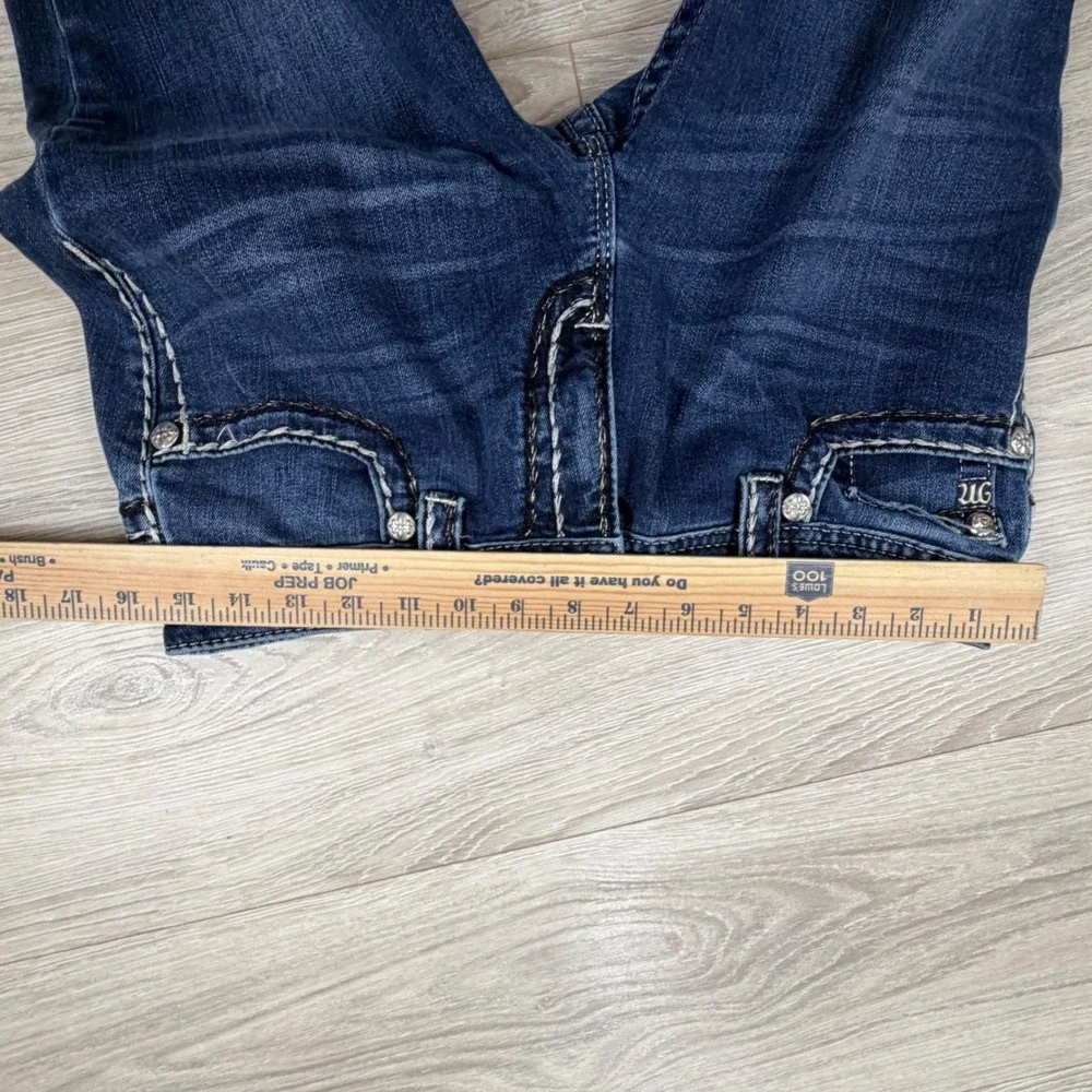 Miss Me Womens Mid Rise Bootcut‎ Jeans Dark Wash Contrast Stitch MS5012B8D Sz 31